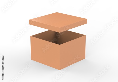 Download Brown Square Cardboard Packaging Box Mockup Kraft Paper Box Mock Up Template On Isolated White Background 3d Illustration Wall Mural Devrawat21