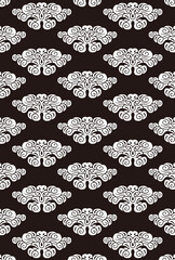 平安有職文様_唐草菱（からくさひし）_壁紙・白黒