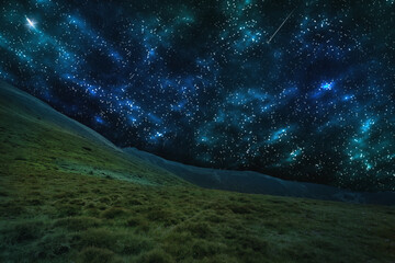 Fototapeta premium Beautiful starry, fantastic sky over the mountains.