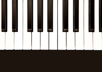 Obraz premium Illustration of piano keyboard and black stripe with copy space