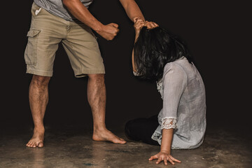 Stop domestic violence against women campaign.