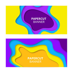 Colorful paper cut banners