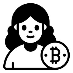 
Icon of investor in solid style, dollar with man

