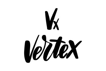 Vertex. Black ink handwriting. Astrology natal birth chart symbol. 