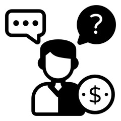 
Business confusion icon in glyph design

