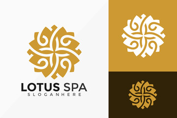 Flower Lotus Spa Logo Vector Design. Abstract emblem, designs concept, logos, logotype element for template.