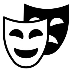 
Face masks denoting emotions in solid icon

