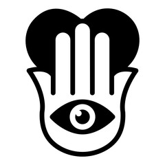 
Eye on a hand, spirituality solid icon

