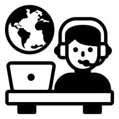 
A icon in solid design, man with bolts

