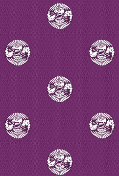 平安有職文様_亀甲地雲鶴丸（きっこうじうんかくのまる）_壁紙・カラー