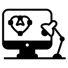 
Solid icon of social media manager, premium download

