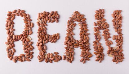 Word bean made from mature brown beans