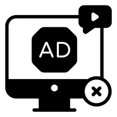 
Solid icon of social media manager, premium download

