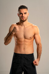 Fototapeta premium UFC fighter on a gray background