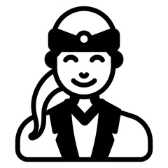 
A man icon in glyph design

