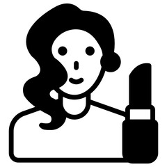 

A female icon in solid design


