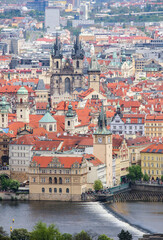 Fototapeta na wymiar Springtime cityscape of Prague