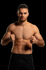 Fototapeta premium UFC fighter on a black background