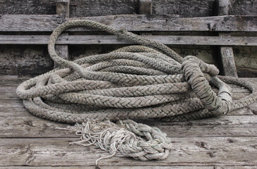 Fototapeta na wymiar A rope on a boat