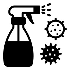 
Disinfectant spray solid icon, editable design

