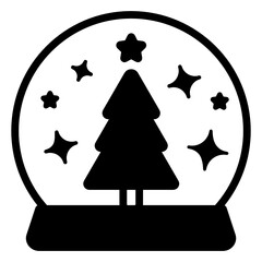 
Crystal ball in solid style icon, editable vector 

