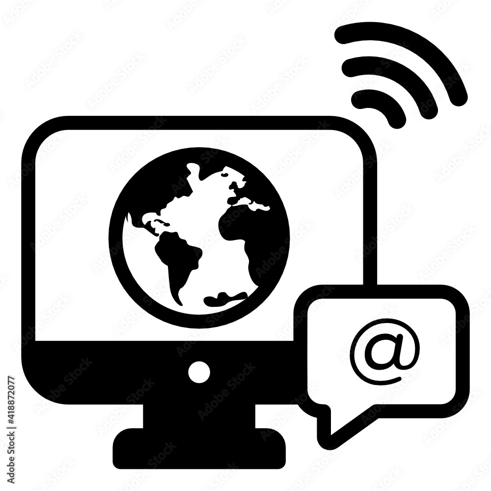 Wall mural connected devices solid icon in editable design