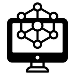 
Chart inside monitor denoting solid icon of smart growth 

