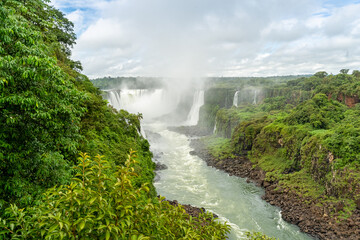 Fototapeta na wymiar View of world famous Iguasu waterfalls in Argentina