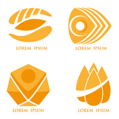 A set of abstract logos.