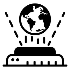 
A glyph design icon of global delivery 

