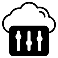 
Cloud control glyph style icon, technology 


