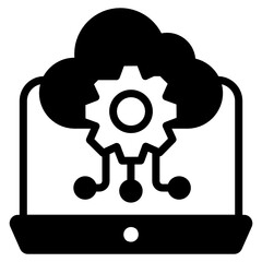 
Cloud setting glyph style icon, editable vector 

