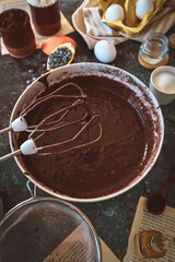chocolate cake mix, background ingredients