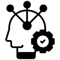 
Chip inside head denoting glyph icon of artificial intelligence 

