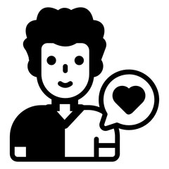 
A glyph design icon of customer love 

