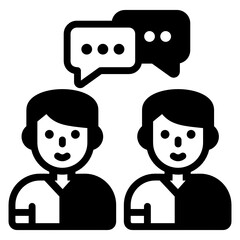 
Avatars with chat bubbles, communication icon

