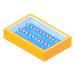 
Water olympic, isometric icon of sports swimming pool

