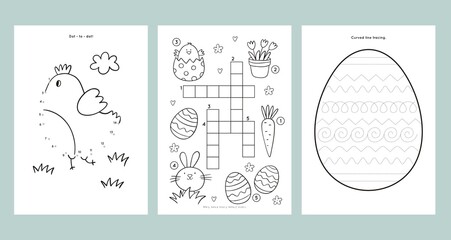 Easter Coloring Pages Printable and worksheet. Easter Activities for Kids, Easter Party, Easter Games.