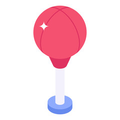 
Boxing practice equipment, isometric icon of punching ball 

