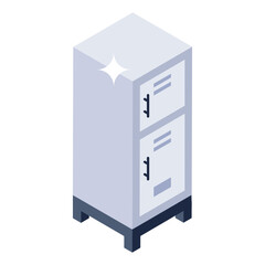 
Isometric icon of sports locker, changing room cabinets 

