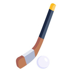 
Outdoor club sports, hockey icon of isometric style 

