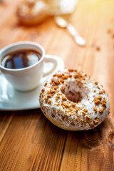 White donut with chocolate sprinkle