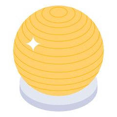 
Fitball icon of isometric style, fitness ball 

