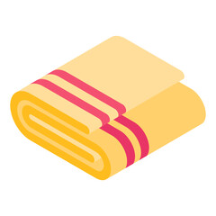 
Gym cleaning cloth, isometric icon of towel 

