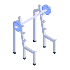 

Squat rack icon of isometric style, fitness equipment   


