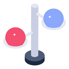 
Parachute ball, isometric icon of outdoor sports equipment ball  

