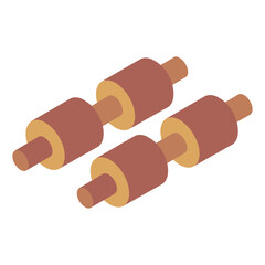 
Barbells icon of isometric style, fitness equipment   

