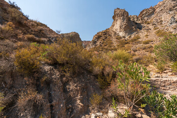 mountainous and eroded landscape in southern Spain