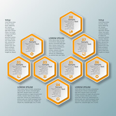 Abstract 3D Hexagon Infographics. Business template .Vector illustration