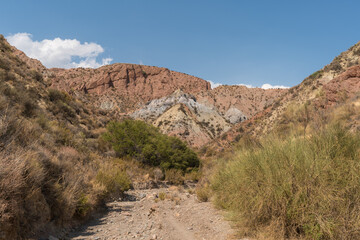 mountainous and eroded landscape in southern Spain